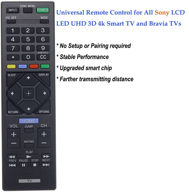Elekpia Universal for Sony TV Remote Control, Compatible with All Sony Bravia Smart LCD LED HD TVs - Image 1